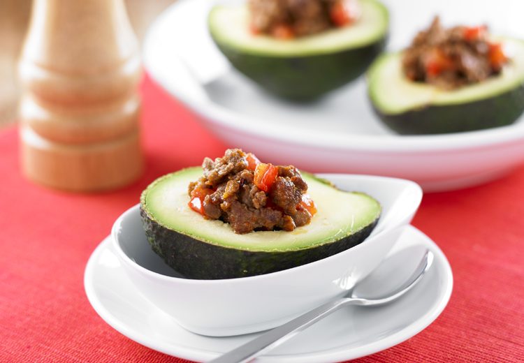 Avocado filled with Mexican Beef