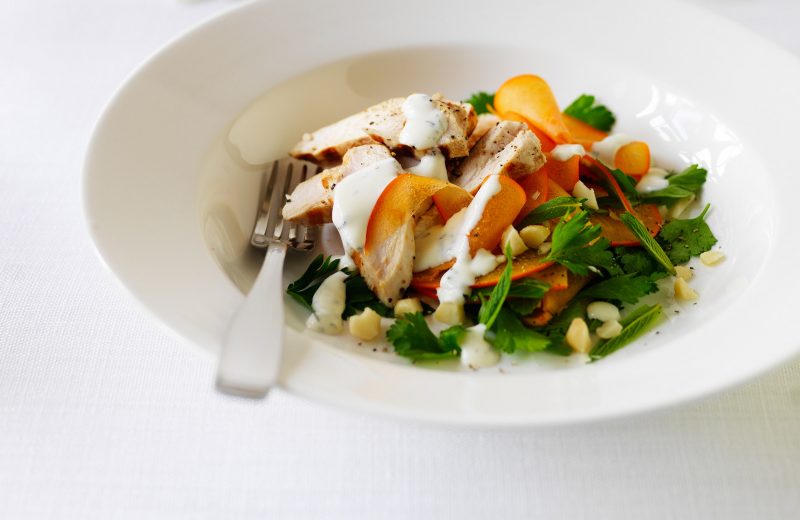 Persimmon and Chicken Salad