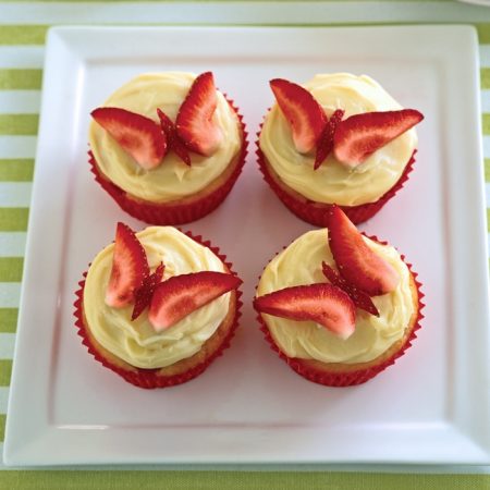 Strawberry Butterfly Cupcakes