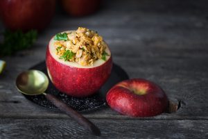 Red Apple Day - Stuffed Apples w chickpea salad sm