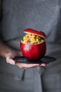 Red Apple Day - Stuffed Apples w chickpea salad smp