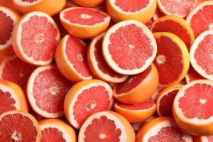 Sliced grapefruit