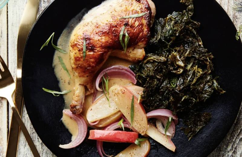 Cider-Braised Chicken With Modi Apples and Kale